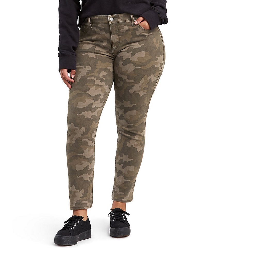 Trendy Plus Size 311 Camo-Print Shaping Skinny Jeans